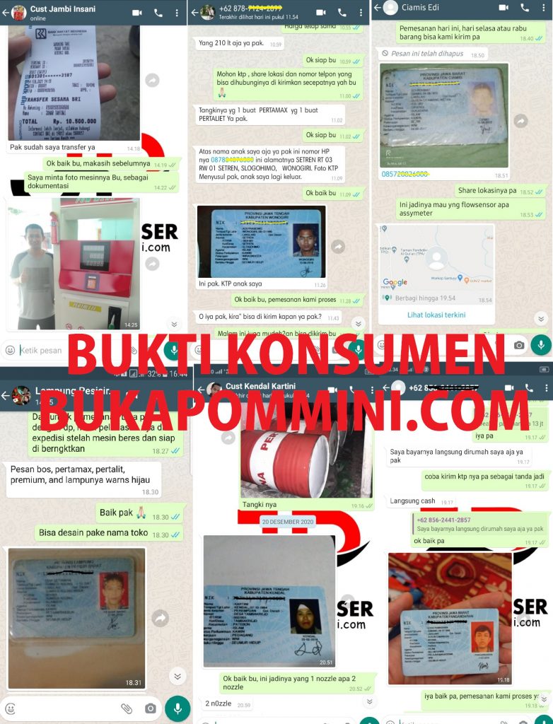 Bukti Konsumen Pom Mini Digital Lampung